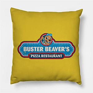 The Boys Pillows - Buster Beaver's Pizza Restaurant Logo (The Boys) Distressed Pillow