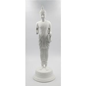 Fine porcelain tall standing Thai Buddha statue with hands out Flagship ET2101