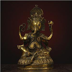 Tibet/Nepal-Antique Bronze Buddha Statue, Old Buddha Statue (Ganesha) Flagship ET2101