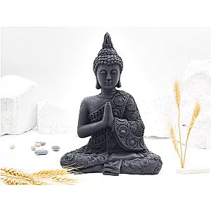 Shungite buddha statue, Buddha sculpture, EMF Protection, shungite powder figure Flagship ET2101