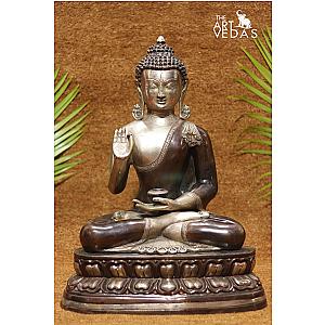 Brass Buddha Statue large, 63 cm tall, big size  Lord Buddha Idol, Outdoor Indoor Buddhist Deity, meditation Buddha by The Art Vedas Flagship ET2101