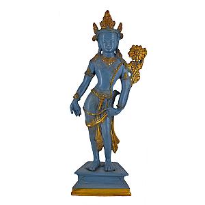 Whitewhale Standing Tara Buddha Idol Tibetan Buddhism Yin Kwan Goddess Buddhist Statue -Antique Buddha Brass Sculpture Flagship ET2101