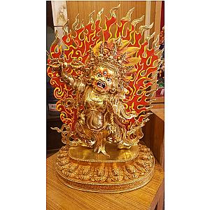 Genuine HandMade Tibetan High quality VajraPani Statue 12 inch Vajrapani full 24k Gold plated Buddhism Budhisattva Protector  Yamantaka Flagship ET2101