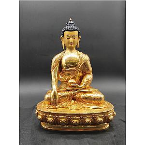 HandMade Masterpiece Tibetan Master piece Shakyamuni Buddha Statue 12 inch full 24k Gold plated Meditaion Dharma Karma Buddhism Karmapa Flagship ET2101