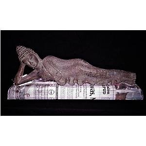 Reclining Buddha Bronze Brass Statue 16" with stand Buddhist Sleeping Sculpture Spiritual Collectable Art Flagship ET2101