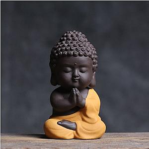 Small Buddha Statue Decoration Ceramic Purple Sand Tea Tray Accessories Flagship ET2101