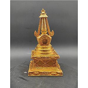 Genuine HandMade Master piece Tibetan Stupa Buddha Statue 12 inch full 24k Gold plated (5 metal mix body)  Buddhist Ritual offering Flagship ET2101