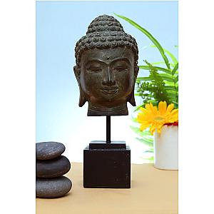 Buddha Statue * 10" Large Buddha Idol * Antique Style Bronze Rattanakosin Buddha Head Statue * Yoga Studio Decor * Buddha Head Flagship ET2101