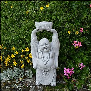 Stone Buddha Statue, Happy Buddha Statue, Ornamental Buddha, Antique Buddha Figurine, Statue Of Buddha, Garden Jizo Statue, Buddha Garden Flagship ET2101