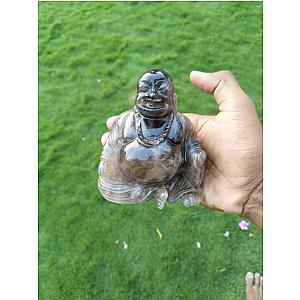 RARE !!! 5042 Cts Handcarved  Smoky Laughing Buddha | Buddha Belly | Gemstone Carving | Smoky Gemstone | Home Decor | Smilling Buddha | Flagship ET2101