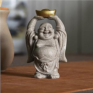 Laughing Buddha Statue, Chinese Ignot, Yuan Bao, Good luck Flagship ET2101