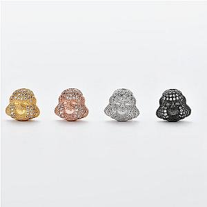 Buddha Spacer Bead, Buddha Head, CZ Micro Pave Laughing Buddha Beads Spacer, Buddha Charm DIY Buddhism Jewelry Making Flagship ET2101