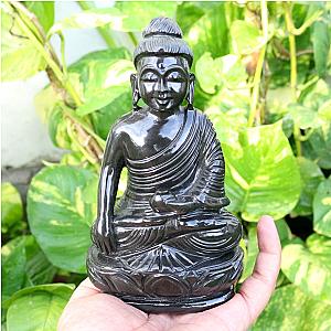 Black Jade Buddha - Meditating Buddha Statue - Handmade Stone Carving - Gemstone Buddha - One of Kind Statue Flagship ET2101