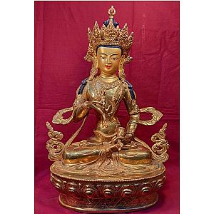 Genuine HandMade Master piece Tibetan Dorje Chang Buddha Vajrasattva Statue full  Gold plated Dharma Karma Kagyu five wisdom Dorje Karmapa Flagship ET2101