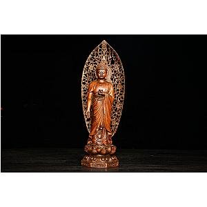 Chinese ancient natural boxwood Buddha statue, pure hand carved exquisite patterns are rare and precious, can be collected Flagship ET2101