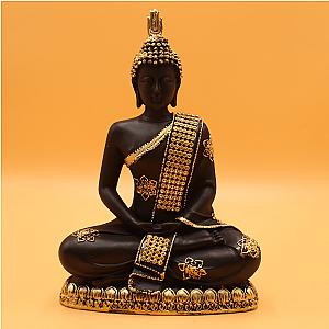 Indian Handcrafted Seated Buddha Statue Home Table Top Decor Handmade Buddhism Thai Meditating Indoor Decoration Sculpture Praying Figurines Flagship ET2101