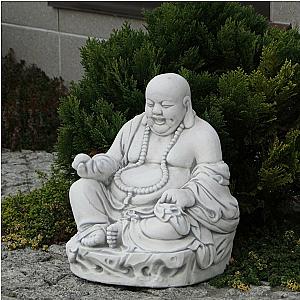 Buddha statue for Zen Decor. Outdoor Statue for Yard Art. Zen garden accessories with buddha laughing figurine, happy buddha sculpture Flagship ET2101