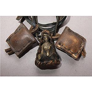 Medicine Buddha Blessed by Rinpoche 50 Years Ago! Buddha Medicine Pouches and Antique Brass Buddha Leather Amulet Flagship ET2101