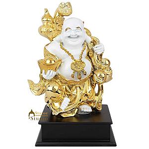 Laughing Buddha Statue Polyresin Made Happy Buddha For Money and Wealth Good Luck Statue For Home Decor Big Size Idols 10.5 Inch Flagship ET2101