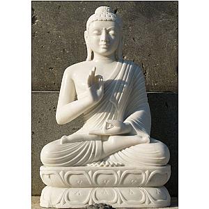 White Makarana Marble Lord Idol God Religious 12 Inches Buddha Statue Moorti Deity Sculpture Buddah Statue Meditating Buddha Statue Flagship ET2101