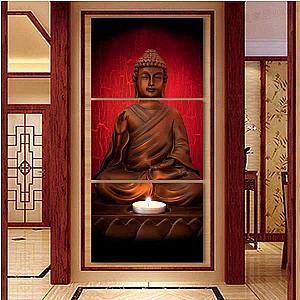 Buddha protector painting Lotus candle holder Flagship BW1901