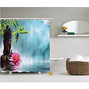 Buddha Shower Curtain  wood flower Flagship BW1901