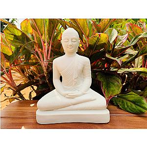 White Stone Large Buddha Statue, Buddha stone statue, Lord Buddha Statue,Meditating Buddha,Handmade Seated Meditation statue,Buddha Figurine Flagship ET2101