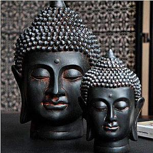 Buddha statue Shakyamuni bust black clay Flagship BW1901