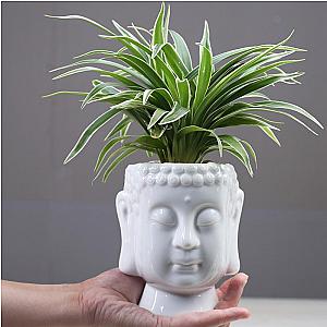 Ceramic Flower Pot Buddha Vase Desktop Adornment Creative Ceramics Buddha Vase Ornament Seedsplants Plant Pot Without Plant Flagship BW1901