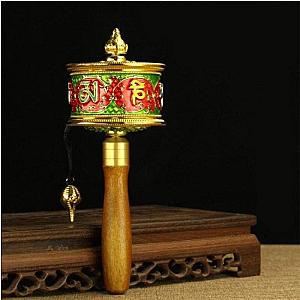 Prayer wheel Buddhist 6 syllables colored Flagship BW1901