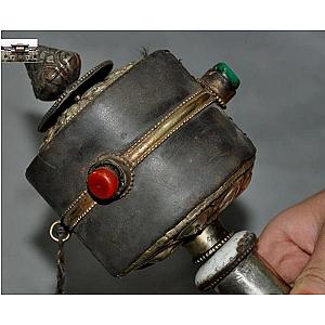 Prayer wheel Buddhist silver leather Flagship BW1901