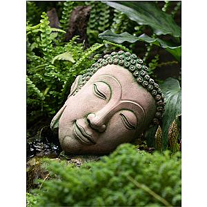 Gandhanra Handmade Thailand Style Buddha Statue Crafts,Sand & Stone Carving,Buddha Head Ornaments for Meditation,Zen,Home Garden Decor Flagship ET2101