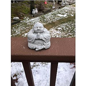 Concrete Hotei Buddha Statue, Praying Lucky Monk Buddha, Lucky Charm Zen Monk, Garden Decor, Home Decor Flagship ET2101