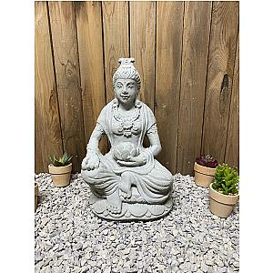 Large Buddha empress 21lbs concrete statue, zen garden, indoor/ outdoor statue Flagship ET2101