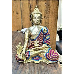 Large Buddha Statue Figurine Idol Meditation Home Decor - 11" Buddha Idol Sculpture Calm Peaceful Yoga Work Studio Decor Flagship ET2101