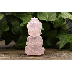 2''  Light pink rose quartz Buddha statue, Hand Carving Buddha statue, rose quartz Carving, Buddha statue gift Flagship ET2101