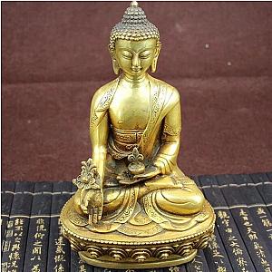 Ancient Chinese Gautama Buddha  Old Copper Statue Figurine Tibetan Decoration Flagship ET2101