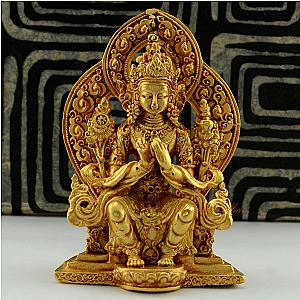 Fine Quality Gold Plated Maitreya Buddha / The Future Buddha Copper Statue from Patan, Nepal Flagship ET2101