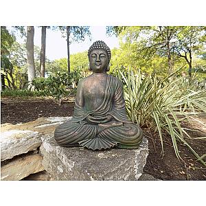 Meditation Buddha Concrete Statue Copper Style - Home or Garden Decor, Buddhism, Garden Buddha, Cement Buddha, Concrete Buddha, Zen Garden Flagship ET2101