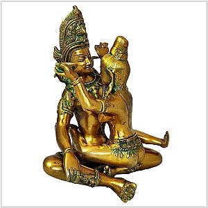 Buddha Shakti Yab-Yum Brass yellow-green 25 cm Flagship ET2101