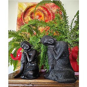 Resting Indian Buddha resin statue 18cm/22cm. Sleeping Buddha home decoration. Sitting Buda home decor. Budha statue. Boho home decor item Flagship ET2101