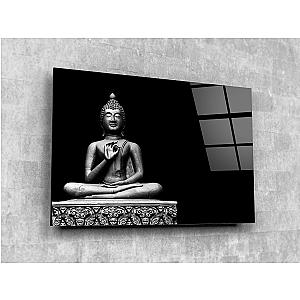 Buddha Statue Themed Tempered Glass Printing Wall Art -Interior Design Wall Decor-Wall Hangings for Home Decor-Housewarming-Sculpture Art Flagship ET2101