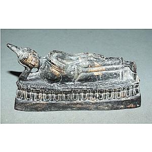 Bronze Reclining Buddha Statue with Gold Traces Thailand FREE SHIPPING Flagship ET2101