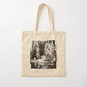 Fall At The Cabin Black Design Cotton Tote Bag