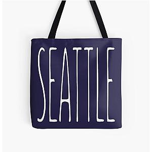 SEATTLE, Tall Typography, Aesthetic Design, The Chainsmokers inspired, Simple Over Print Tote Bag