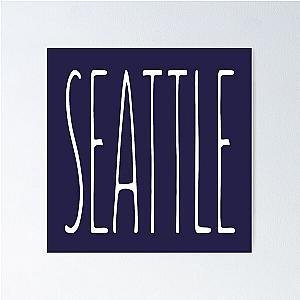 Seattle, Tall Typography, Aesthetic Minimalist Design, Inspired by The Chainsmokers, Music, Band, Simple Poster