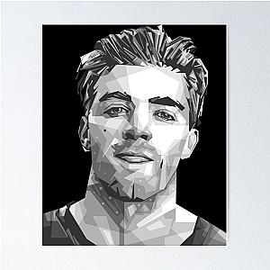 Dj T-Shirt Andrew Taggart - The Chainsmokers Black White Poster