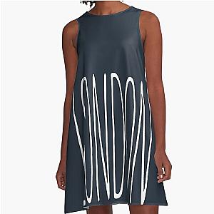 LONDON, Tall Typography, Aesthetic Minimalist Design, The Chainsmokers inspired, Music, Band, Simple A-Line Dress
