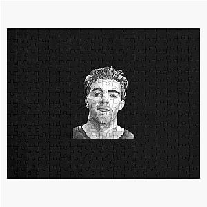 Dj T-Shirt Andrew Taggart and The Chainsmokers Black White Jigsaw Puzzle