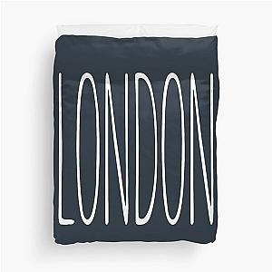 LONDON, Tall Text Typography, Aesthetic Design, The Chainsmokers inspired Music Band Simple Duvet Cover